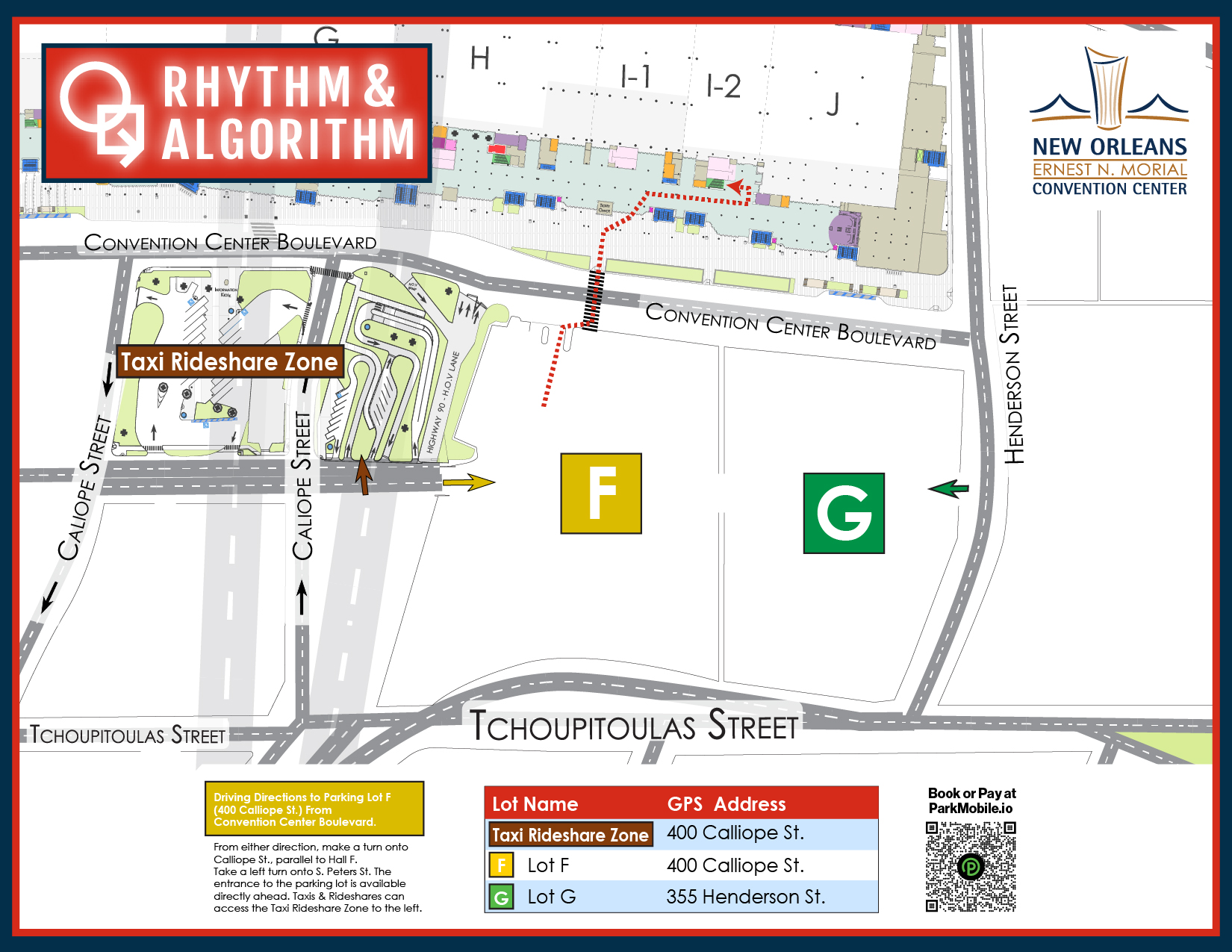 Parking map for the venue